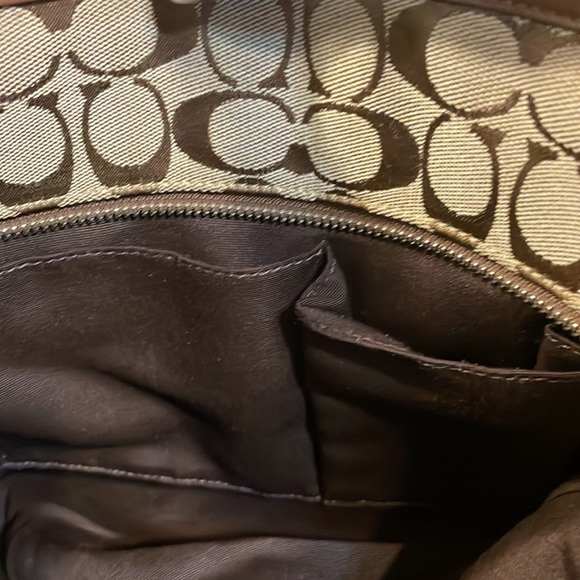 Vintage Coach Brown Signature Tote Bag with Laptop Case - Picture 9 of 12